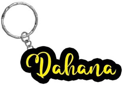 SY Gifts Dahana Name Black Yellow Name Keychain Key Chain