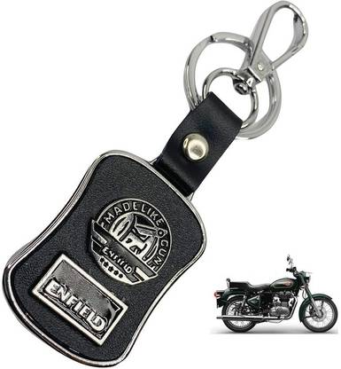 Dhe Best Bike Keychain Like a Gun Double Rings Metal for Royal Enfield Standard 500 EFI Key Chain