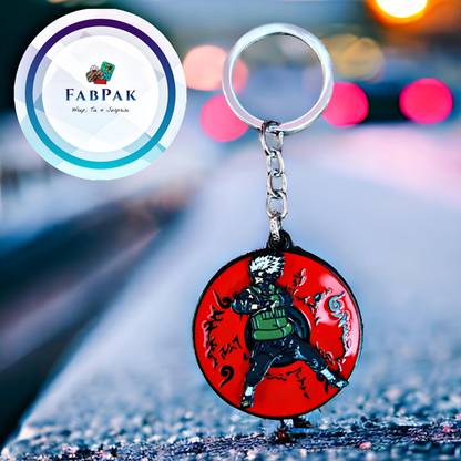 FabPak Luxurious and Premium Spinning/Rotating Metal Demon Slayer Keychain & Key ring Key Chain