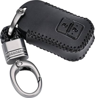 कांटैक्ट्स Soft Leather Car Key Cover Compatible with Maruti Suzuki 2 Button Smart Key With की चेन