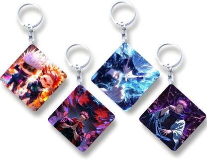 sublix Keychain - (Pack of 4) Printed Keychain For Scooty, Bike, Car (SQ3) Key Chain