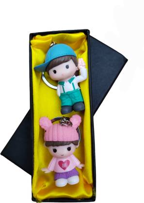 JNDecor Beautiful Love Couple Unique Design Ceramic Toy keychain for Couples Key Chain