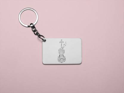 REVAMAN Violin Printed Acrylic Keychain (Set of 2) Key Chain