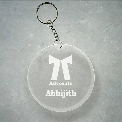 SY Gifts Advocate Logo Desigh With Abhijith Name Key Chain