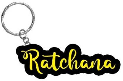 SY Gifts Ratchana Name Black Yellow Name Keychain Key Chain