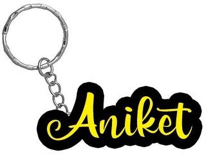 SY Gifts Aniket Name Black Yellow Name Keychain Key Chain