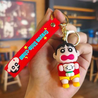 HappierYou Shinchan Shiro 3D Silicone Keychain | Crayon Shinchan Keychain Key Chain