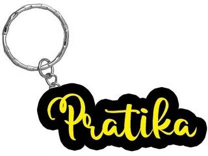 SY Gifts Pratika Name Black Yellow Name Keychain Key Chain