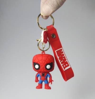 KEYCHAINS spider man keychain 3d silicon with silver hook spiderman keychain Key Chain