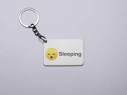 DOGAR ESSENTIALS Sleeping Emoji- Printed Acrylic Keychains(Pack Of 2) Key Chain