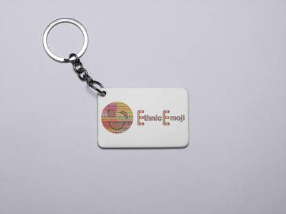 Rushaan Ethnic Emoji with Patterns - Printed Acrylic Keychains(Pack Of 2) Key Chain