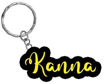 SY Gifts Kanna Name Black Yellow Name Keychain Key Chain