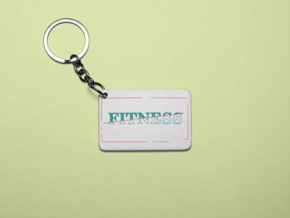 DOGAR ESSENTIALS Fitness Text In Box - Printed Acrylic Keychain (Pack Of 2) Key Chain