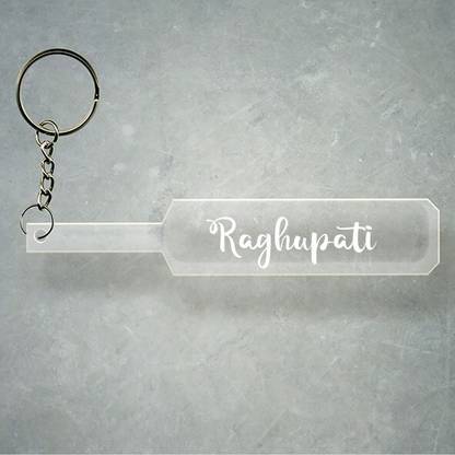 SY Gifts Cricket Bat Logo Design With Raghupati Name Key Chain