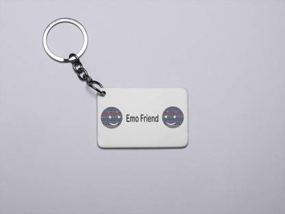 Rushaan Emo Friend Emoji- Printed Acrylic Keychains(Pack Of 2) Key Chain