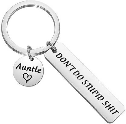 Myurawells Funny Drive Safe Gift Don't Do Stupid From Auntie Keychain Key Chain