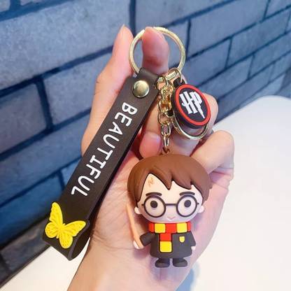 Seven Square Premium Harry Potter with Magic Wand Cartoon Characters3D Silicone Toy Key Chain Key Chain
