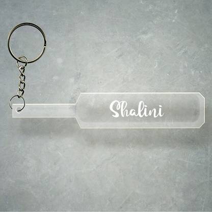 SY Gifts Cricket Bat Logo Design With Shalini Name Key Chain
