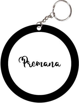 SY Gifts Premana Name Black Keychain Key Chain