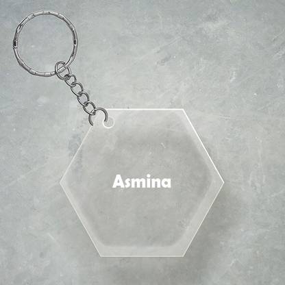 SY Gifts Asmina Name Hexagon Keychain Key Chain