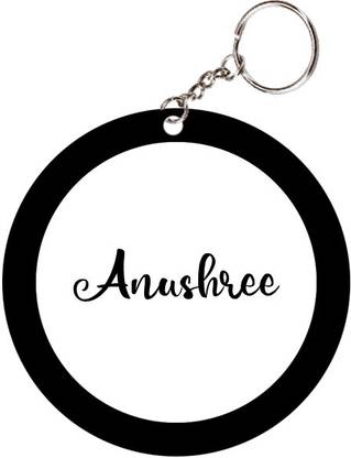 SY Gifts Anushree Name Black Keychain Key Chain