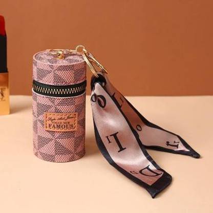 mmvaghani Leather Bag, Mini Lipstick Case with Keychain, Coin Purse Wallet Keychain Key Chain