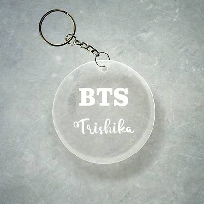 SY Gifts BTS Design With Trishika Name Key Chain