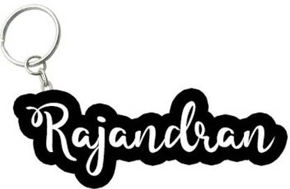 SY Gifts Rajandran Black White Name Keychain Key Chain
