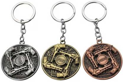 vien Revolving PUBG Game Military Pistol pubg mobile Armor Gamer Design-3PC Combo Key Chain