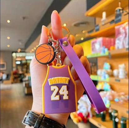 WHITE POPCORN Lakers Basketball Jersey 3D Keychain | Strap Charm & Hook | Key Chain