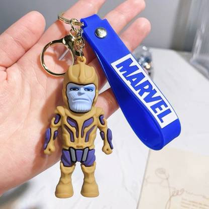 WHITE POPCORN Thanos 3D Keychain | Strap Charm & Hook | Key Chain