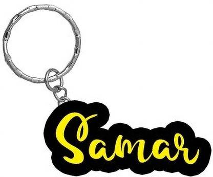 SY Gifts Samar Name Black Yellow Name Keychain Key Chain