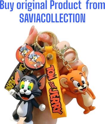 SARASI Jerry & Tom Keychain for Bag/ Door/ Scotty Key-Ring [Pack 2, Multicolor] Key Chain