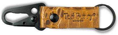 Tod Berry Leather Croc Finished Camper Key Chain