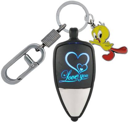 SHOKY LOOKS Multicolor Love You Light With Beautiful Tweety Chrome Finishing Locking Lock Key Chain
