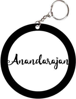 SY Gifts Anandarajan Name Black Keychain Key Chain