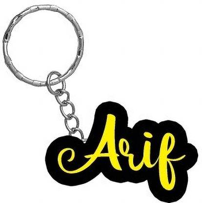 SY Gifts Arif Name Black Yellow Name Keychain Key Chain