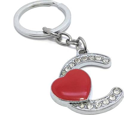 Key Era Alphabet Red Heart Letter C Key Chain