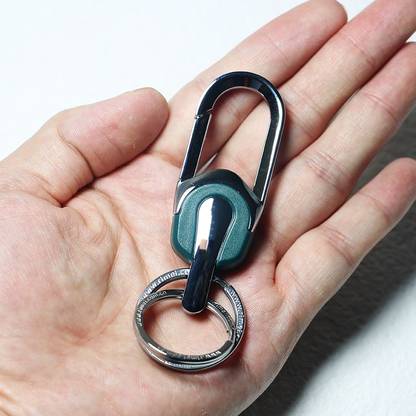 Jdp Novelty Stylish Hook Locking Silver Metal Carabiner Double Ring Metal KeyChain.8035 Key Chain