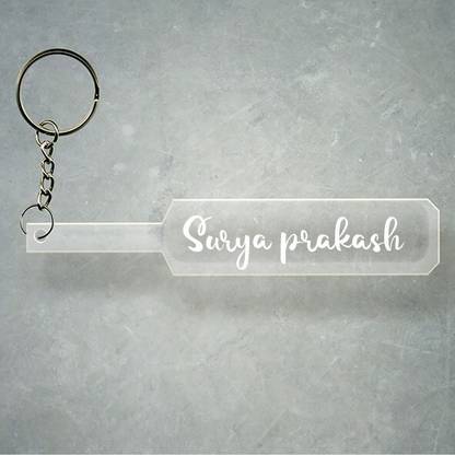 SY Gifts Cricket Bat Logo Design With Surya prakash Name Key Chain