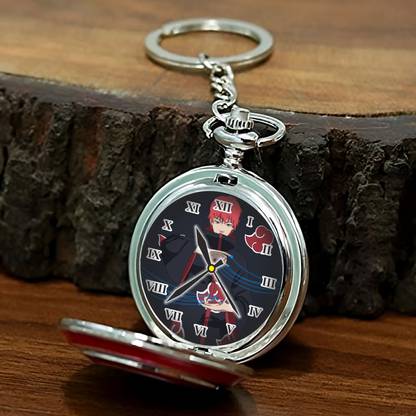 Tiny Tim Antique Pocket-Watch Naruto Theme Akatsuki Sasori Printed Dial Car Bike Keychain Key Chain