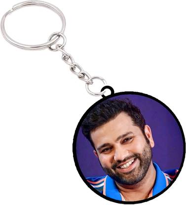 विनोधना Rohit Sharma Image Printed Keychain/ Round Shape Double side printed (04) की चेन