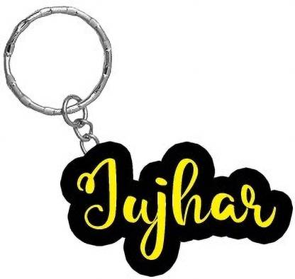 SY Gifts Jujhar Name Black Yellow Name Keychain Key Chain