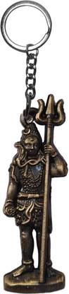 FRONTEX Shivan In Standing Pose with Holding Sulam in His Hand | Light Golden Color Key Chain