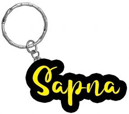 SY Gifts Sapna Name Black Yellow Name Keychain Key Chain
