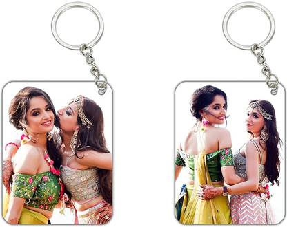 Convay Personalised Photo Keychain (Combo Set of 2) Key Chain