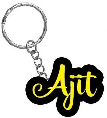 SY Gifts Ajit Name Black Yellow Name Keychain Key Chain