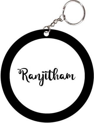SY Gifts Ranjitham Name Black Keychain Key Chain