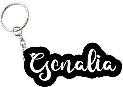 SY Gifts Genalia Black White Name Keychain Key Chain