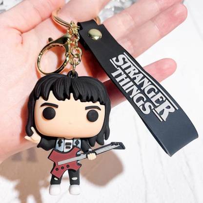 Mubco Stranger Things Eddie 3D Keychain | Strap Charm & Hook | PVC Model Pendant Toys Key Chain